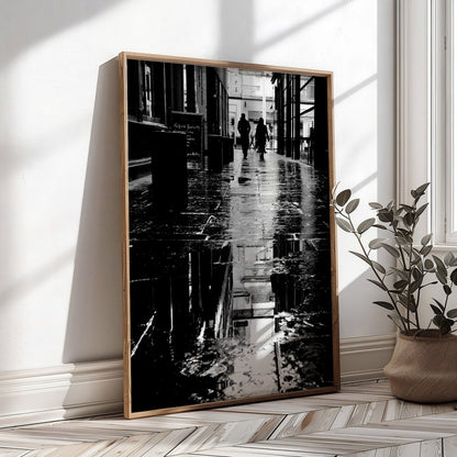 Glasgow Mitchell Lane Reflection Print | Black and White Street Photography