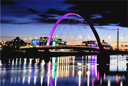 Main image Glasgow Squinty Bridge at Night | Modern Scottish Cityscape Wall Art