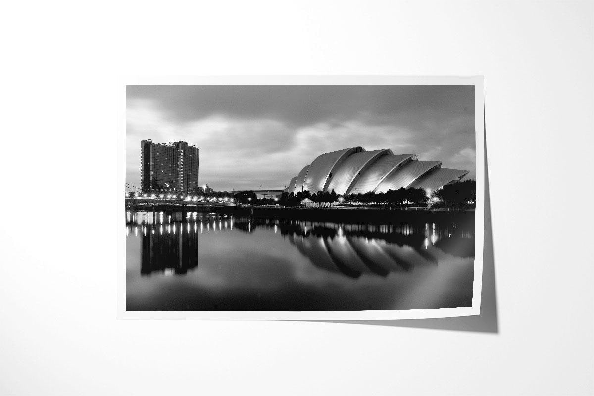 Armadillo Glasgow monochrome cityscape print 