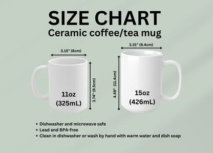 Coffee mug size chart