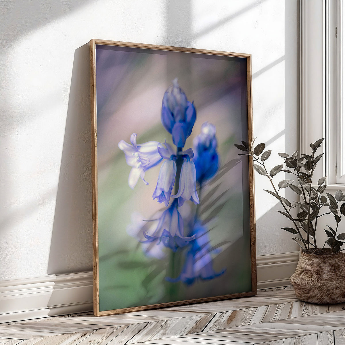 Bluebell Botanical Art Print | Macro Wildflower Forest Photo