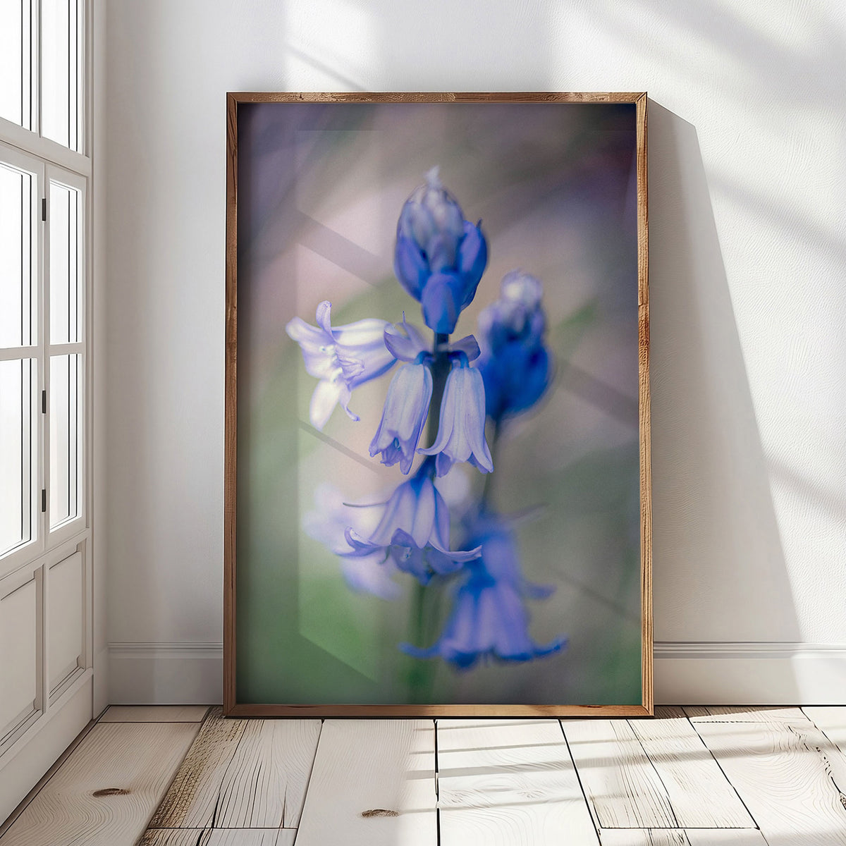 Bluebell Botanical Art Print | Macro Wildflower Forest Photo