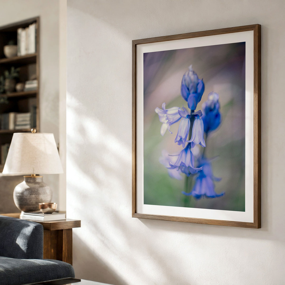 Bluebell Botanical Art Print | Macro Wildflower Forest Photo