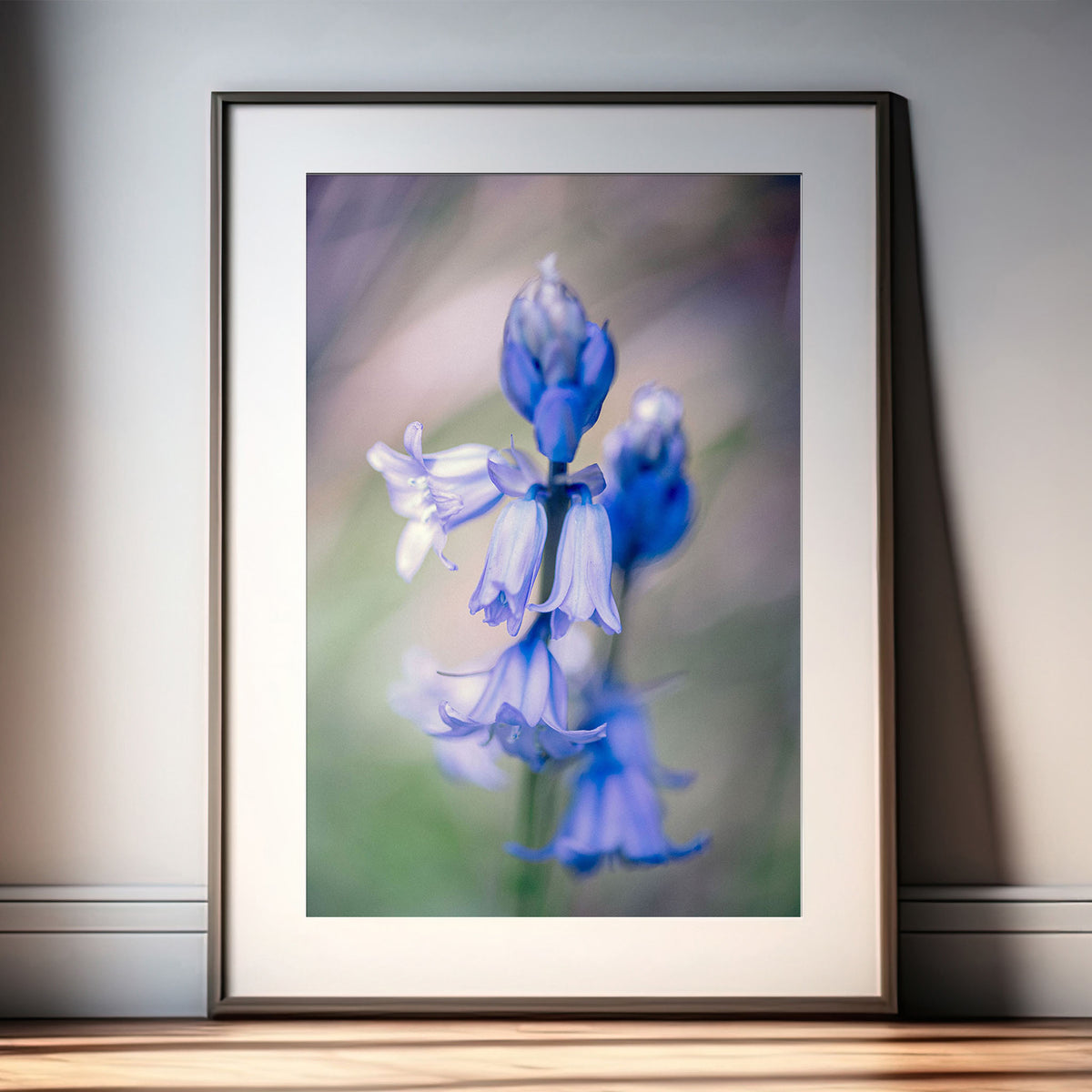 Bluebell Botanical Art Print | Macro Wildflower Forest Photo