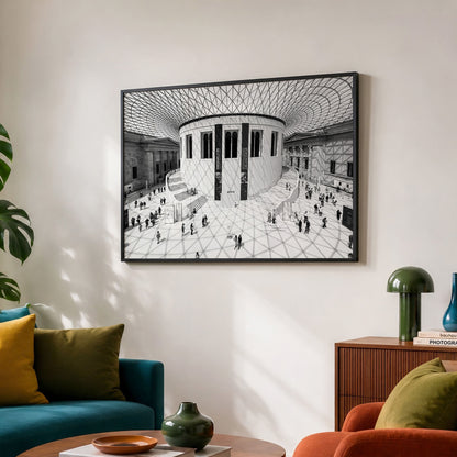 British Museum Black & White Photo Print | London Architecture Wall Art