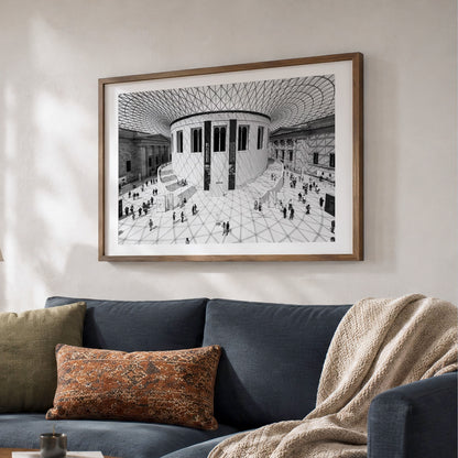 British Museum Black & White Photo Print | London Architecture Wall Art