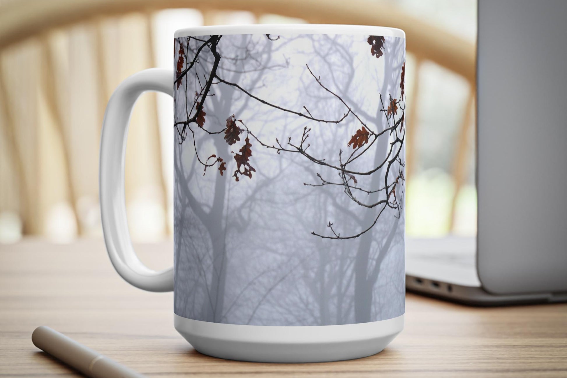 Burst of Colour Highgate Wood 15oz mug on desk