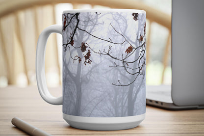Burst of Colour Highgate Wood 15oz mug on desk