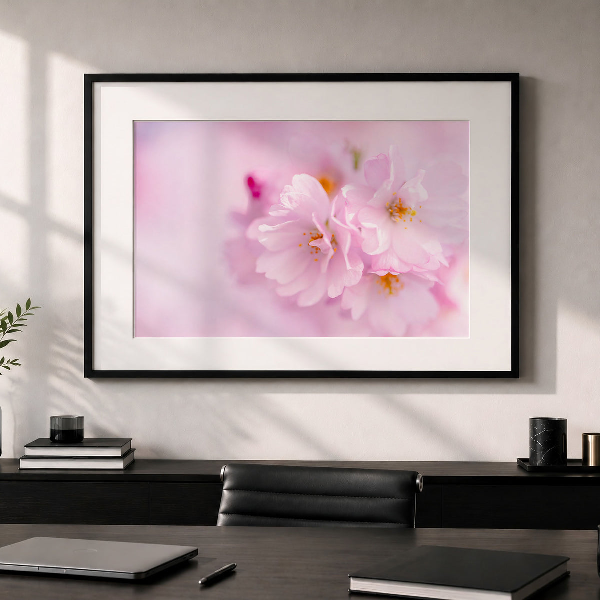Cherry Blossom Botanical Print | Pink Floral Macro Photo