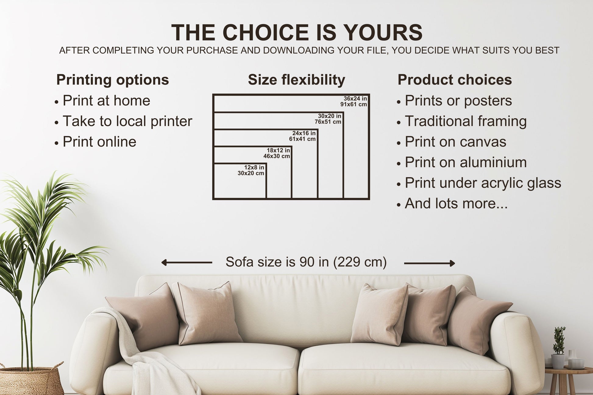 Digital Download Size Comparison Chart Landscape