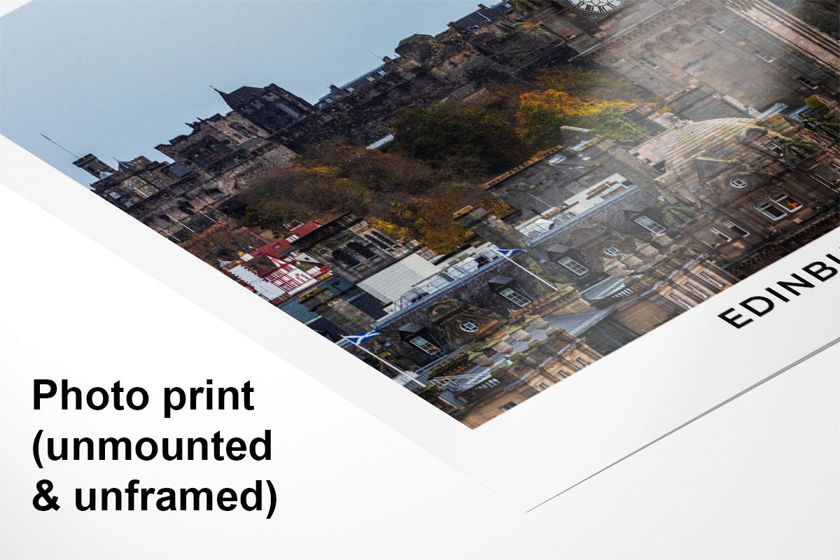 Edinburgh Cityscape Photo Print | Balmoral Hotel to Edinburgh Castle Wall Art