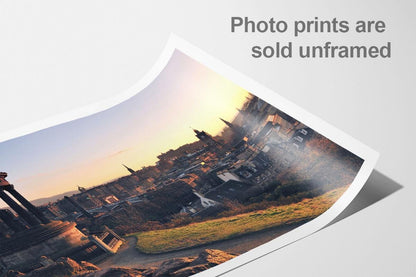 Edinburgh Calton Hill Cityscape in small frame on table 