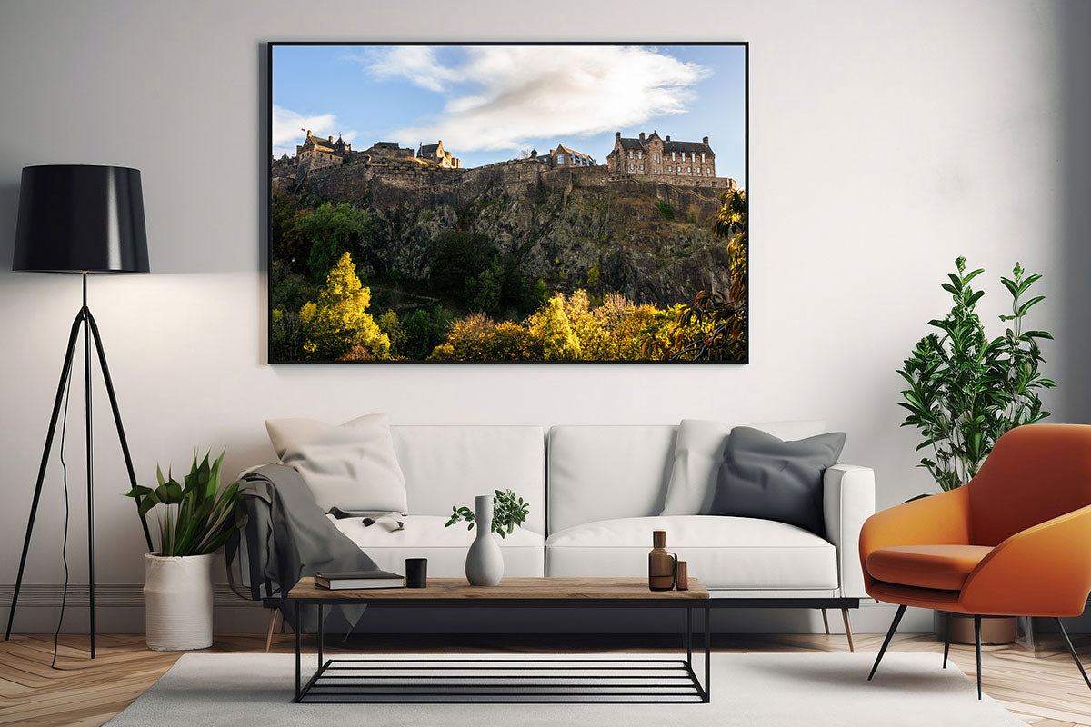 Edinburgh Castle Autumn Cityscape Ready-to-Hang Wall Art