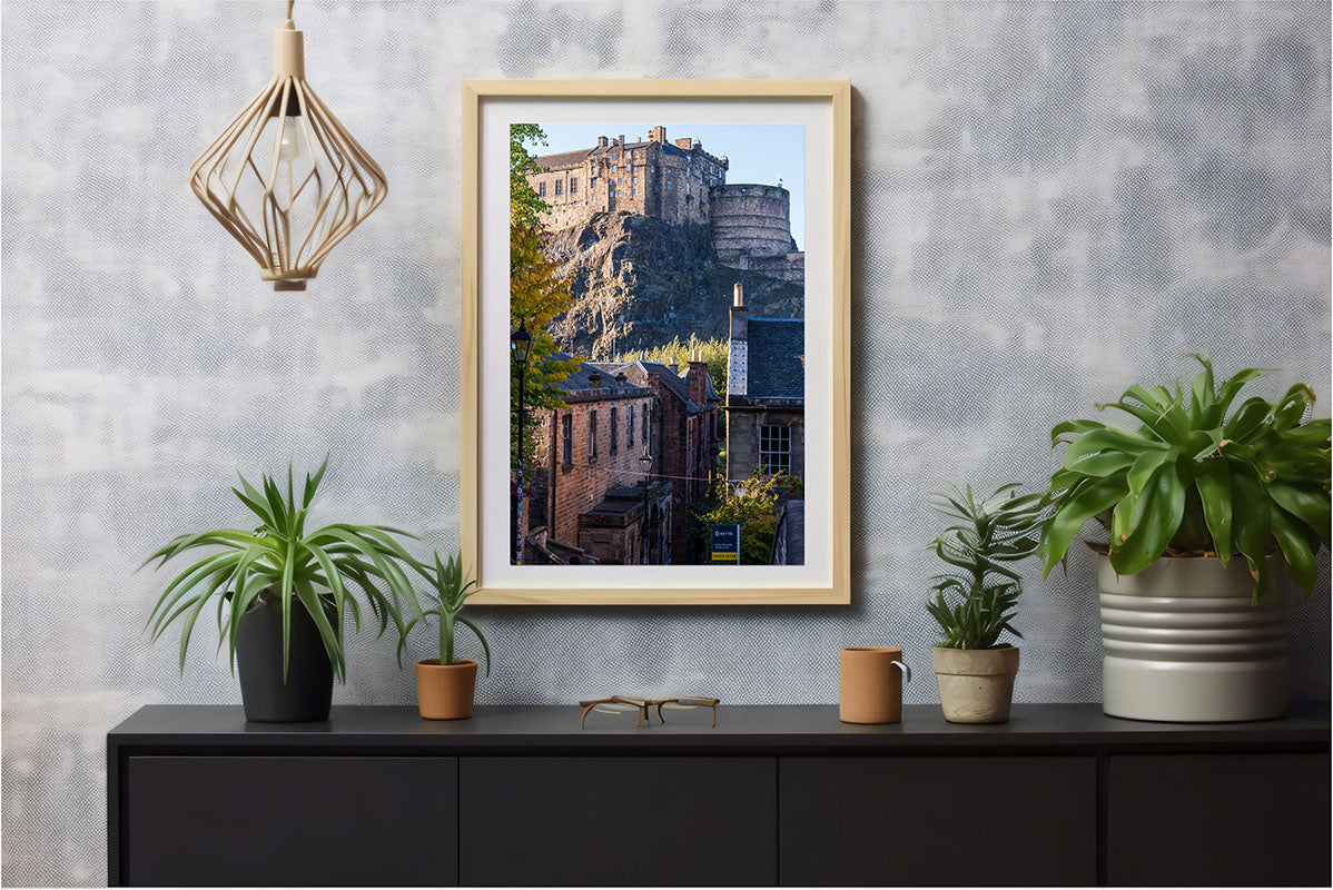 Edinburgh Castle and Vennel Cityscape Photo Print