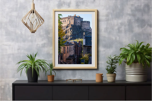Edinburgh Castle and Vennel Cityscape Photo Print