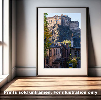 Edinburgh Castle and Vennel Cityscape Photo Print