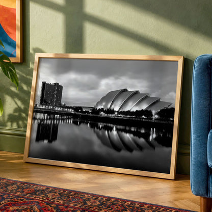 Glasgow Black & White Photo Print | River Clyde Cityscape Photography