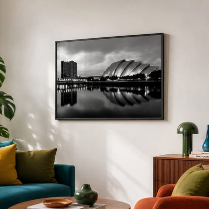 Glasgow Black & White Photo Print | River Clyde Cityscape Photography