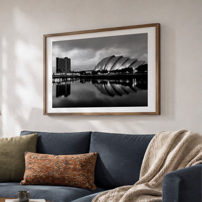 Glasgow Black & White Photo Print | River Clyde Cityscape Photography