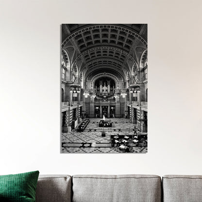 Glasgow Kelvingrove Museum Black & White Canvas, Aluminium or Acrylic Glass Wall Art