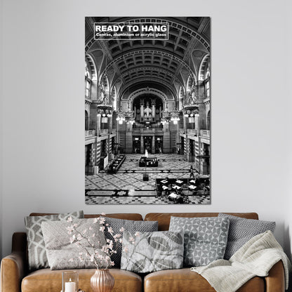 Glasgow Kelvingrove Museum Black & White Canvas, Aluminium or Acrylic Glass Wall Art