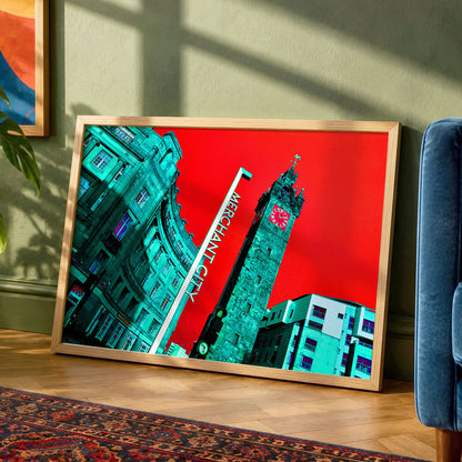 Glasgow Tolbooth Steeple Photo Print | Bold Red Merchant City Wall Art