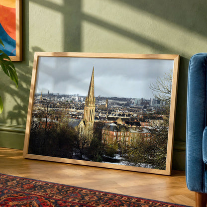 Glasgow Winter Cityscape Print – Snowy View from Queen’s Park