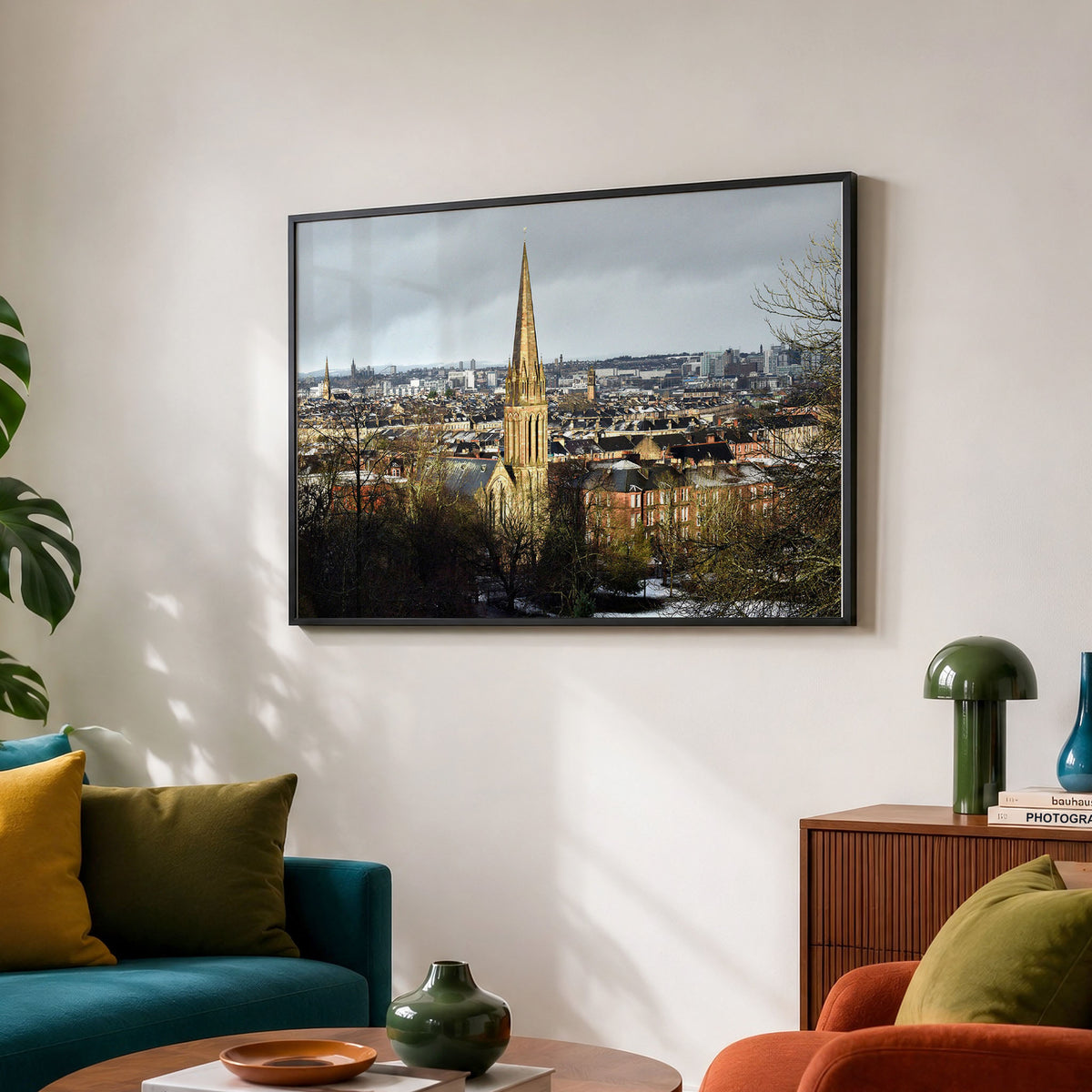 Glasgow Winter Cityscape Print – Snowy View from Queen’s Park