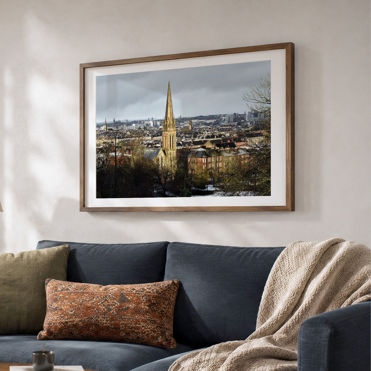 Glasgow Winter Cityscape Print – Snowy View from Queen’s Park