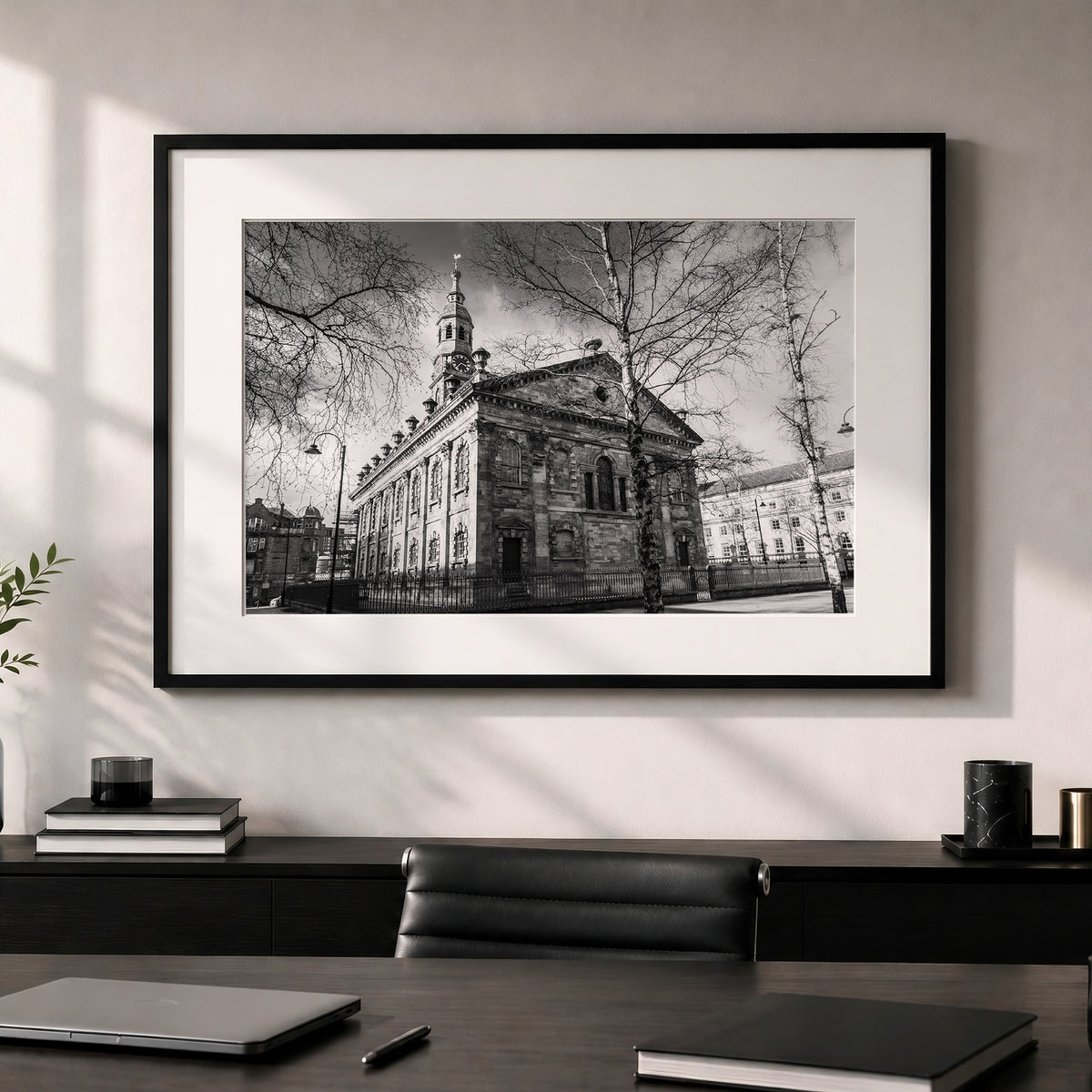 Glasgow St Andrew's Square | Black & White Unframed Print