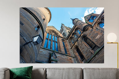 Glasgow University quadrangle ready-to-hang wall art on wall