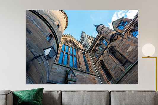 Glasgow University quadrangle ready-to-hang wall art on wall