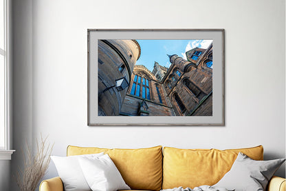 Glasgow University quadrangle and tower photo print