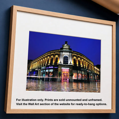 Merchant City Glasgow Night Photo Print – Urban Landscape Wall Art