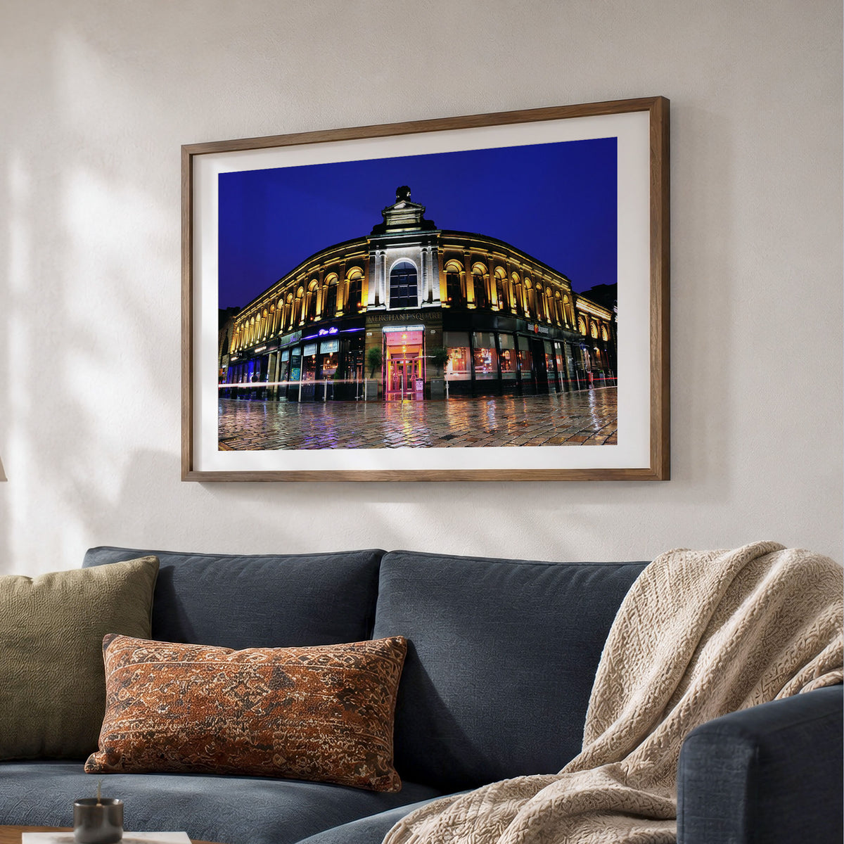 Merchant City Glasgow Night Photo Print – Urban Landscape Wall Art