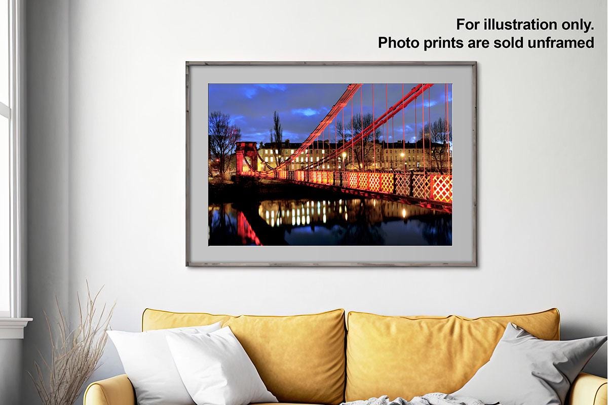 Glasgow Carlton Bridge Night framed print 