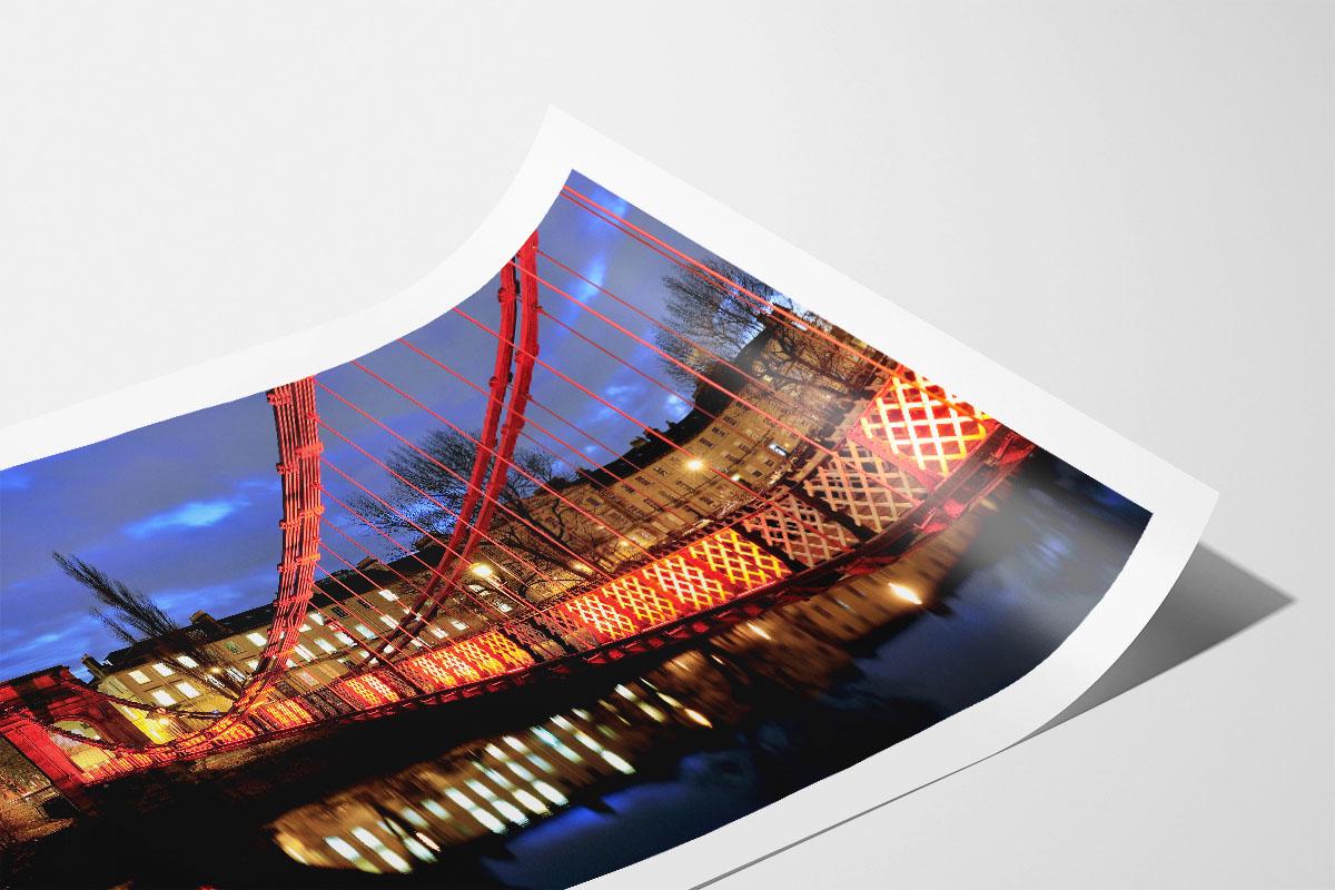 Glasgow Carlton Bridge Night print sample