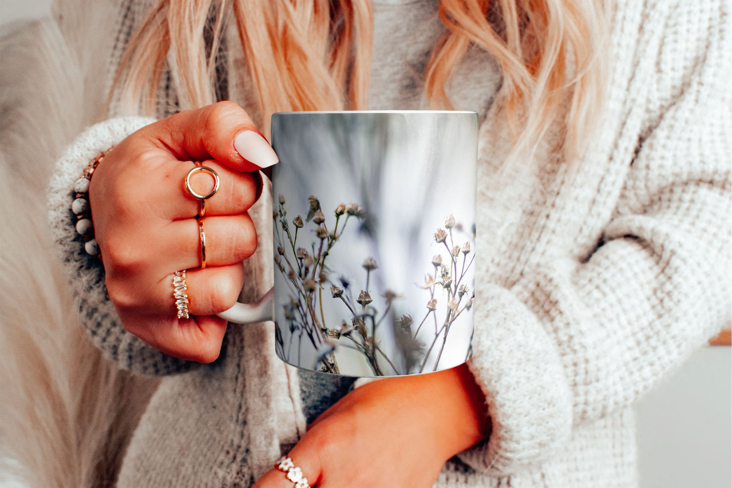 Glasgow Green Dead Flower 11oz mug hand model mockup high res