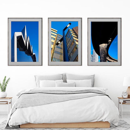 Glasgow_three_architecture_prints_on_bedroom_wall square