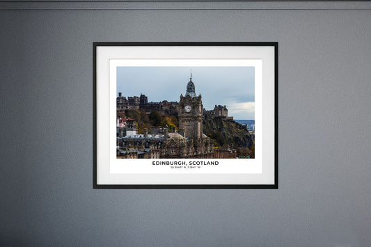 Edinburgh Cityscape Photo Print | Balmoral Hotel to Edinburgh Castle Wall Art