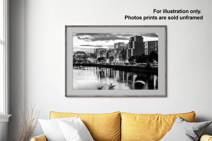 Glasgow Cityscape at Night | Black and White Photo Print