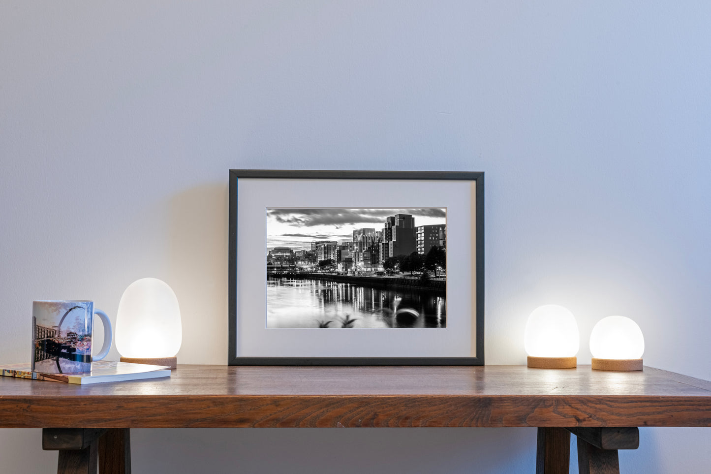 Glasgow Cityscape at Night | Black and White Photo Print