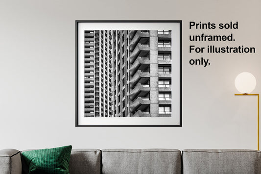 Barbican Estate Brutalist Architecture Black and White Photo Print | London Wall Art