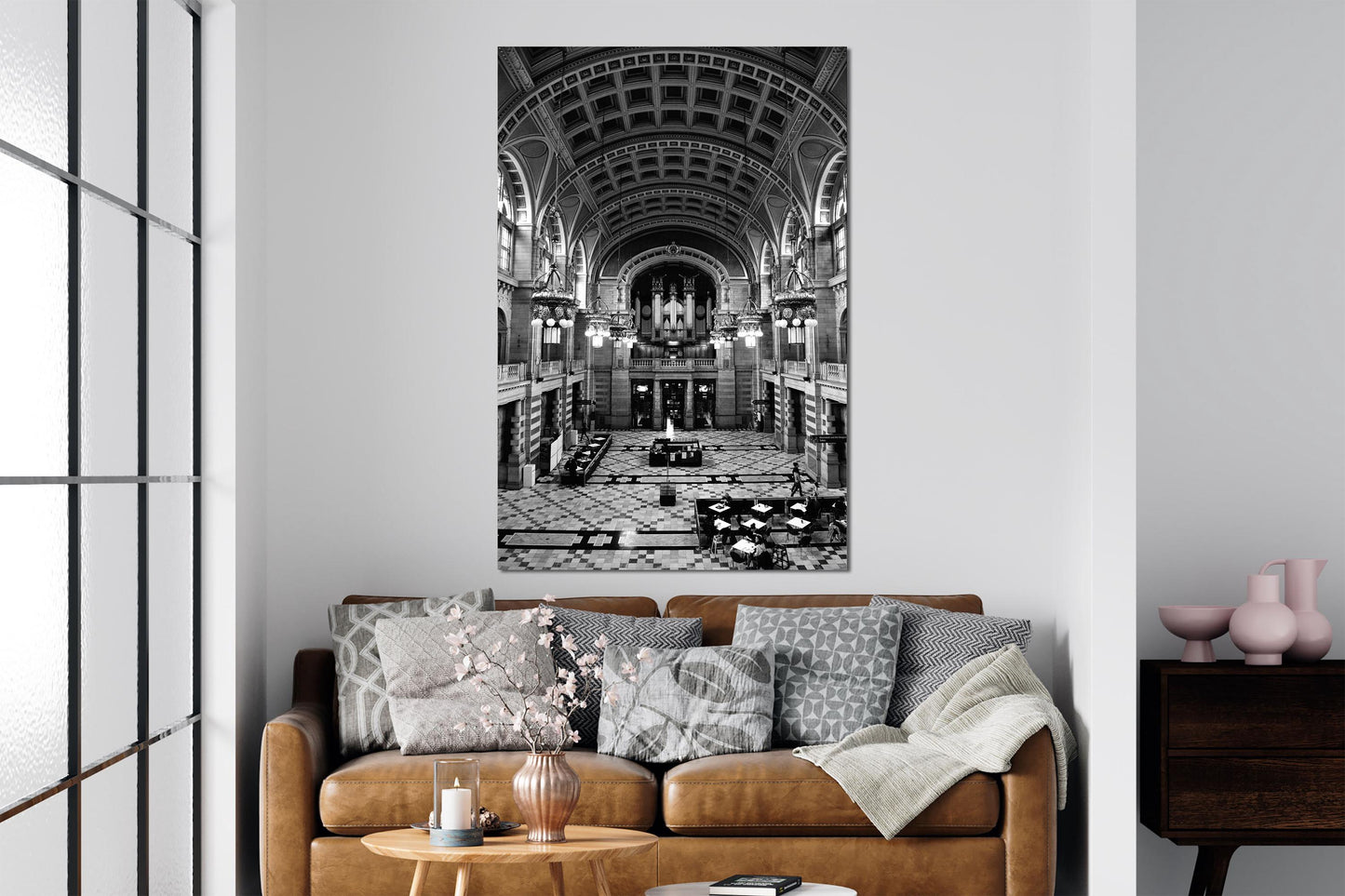 Kelvingrove Museum interior black and white wall art living room2