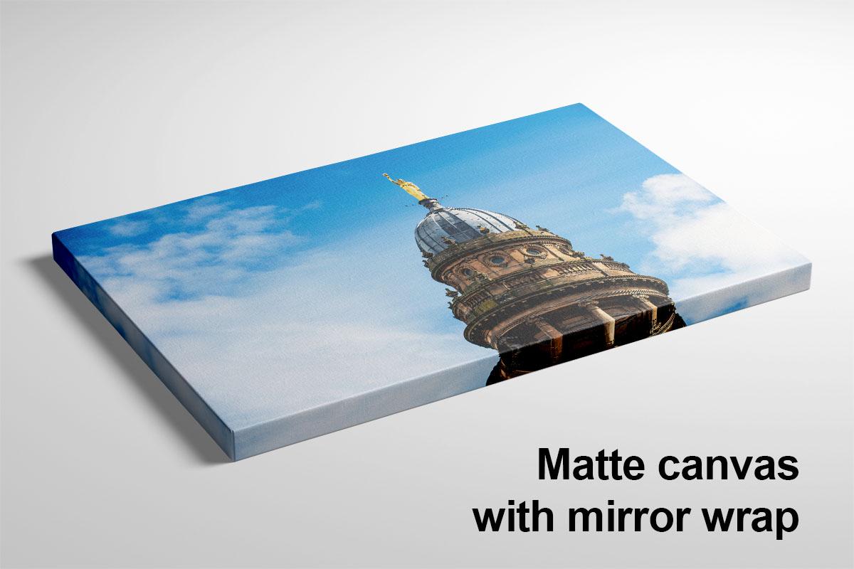 Light and Life Glasgow Statue mirror wrap canvas with text