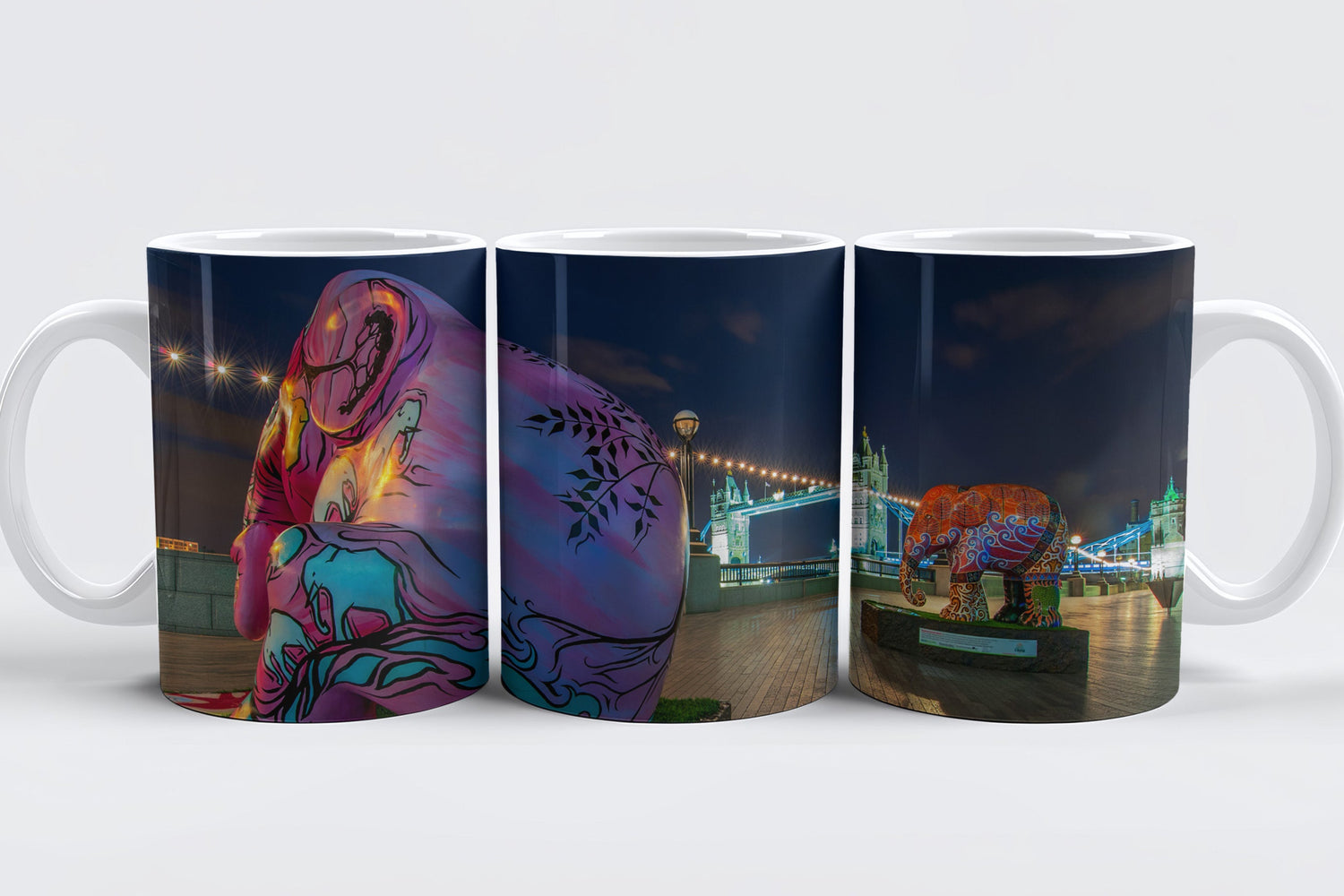 London elephants Tower Bridge mug