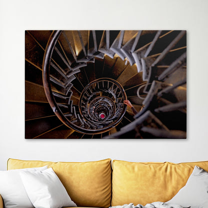 London Monument Spiral Staircase | Canvas, Acrylic or Aluminium Wall Art