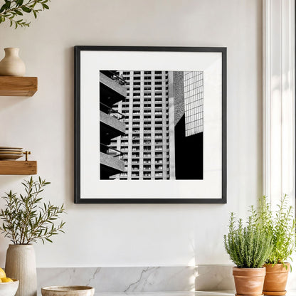 Barbican Estate London Brutalist Architecture Print | Square Black & White