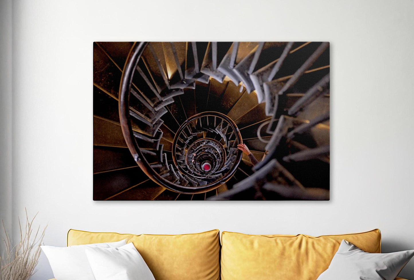 London monument staircase on wall