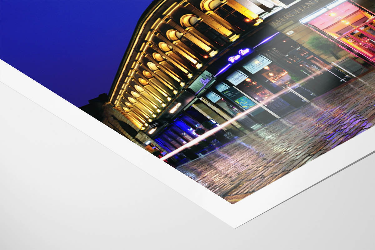 Merchant City Glasgow Night Photo Print – Urban Landscape Wall Art